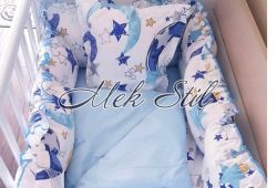 Бебешко спално бельо Сини звездички 